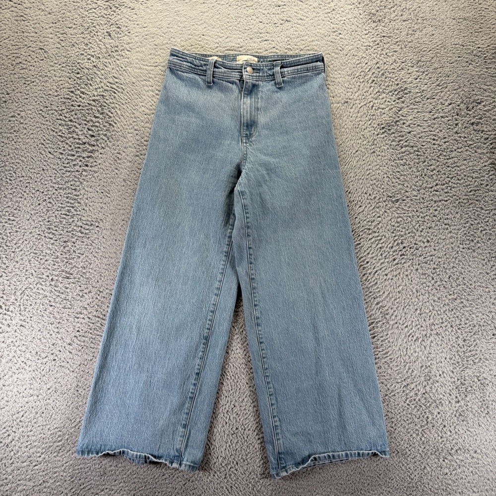 Universal Thread Jeans Womens 6 Blue Cotton Denim Wide-Leg Workwear Stretch